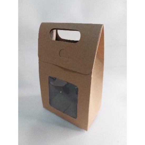 Коробка крафтовая с окошком 10*15,5*6 см, цена за 1 шт